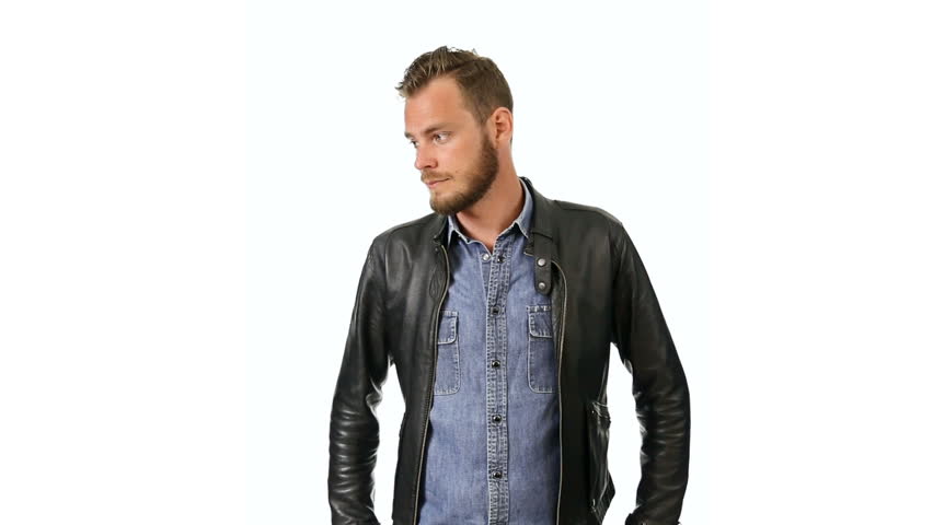denim shirt with leather jacket