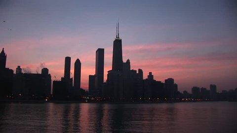 Long-shot of Chicago skyline.