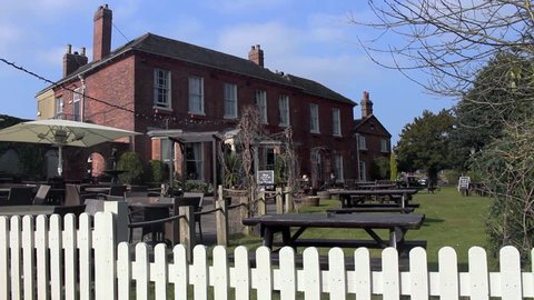 Lichfield, UK, March 2016 - an English country pub in an old manor house