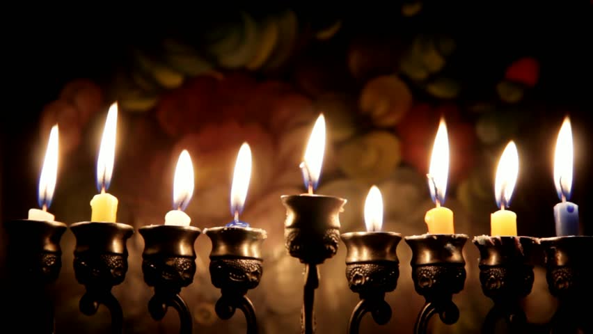 Hanukah candles celebrating the Jewish holiday Royalty-Free Stock Footage #15565525