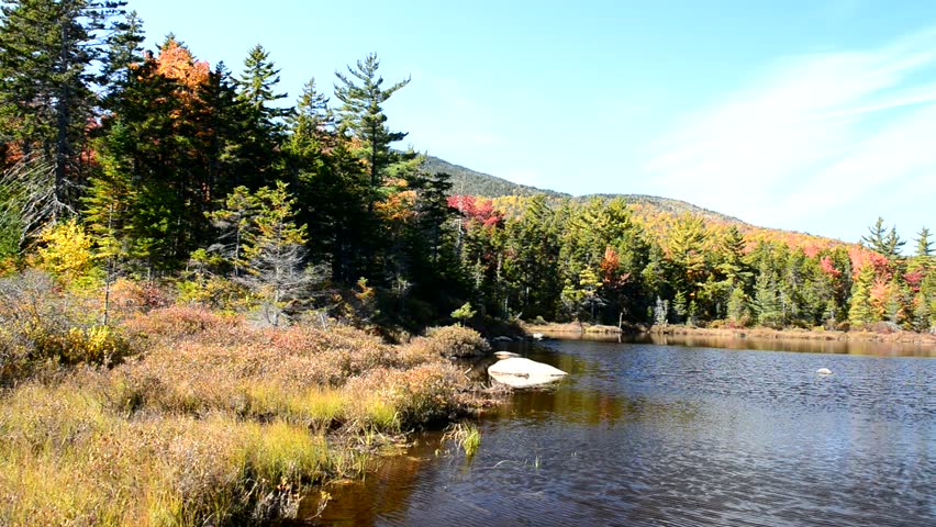 New England Lake in Foliage Season.