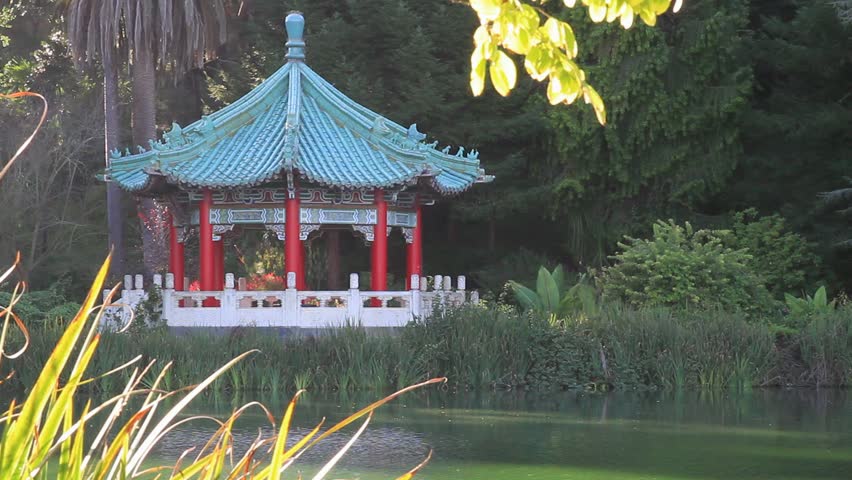 Chinese Pavilion at Golden Gate Park in San Francisco City 1080p