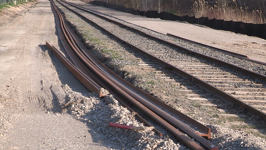 Waterloo, Ontario, Canada September 2015  Light rail transit tracks being installed for new rapid transit line