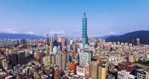 Aerial view of City of Taipei, Taiwan