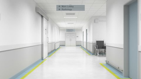 3D walkthrough animation of entering the operating room.