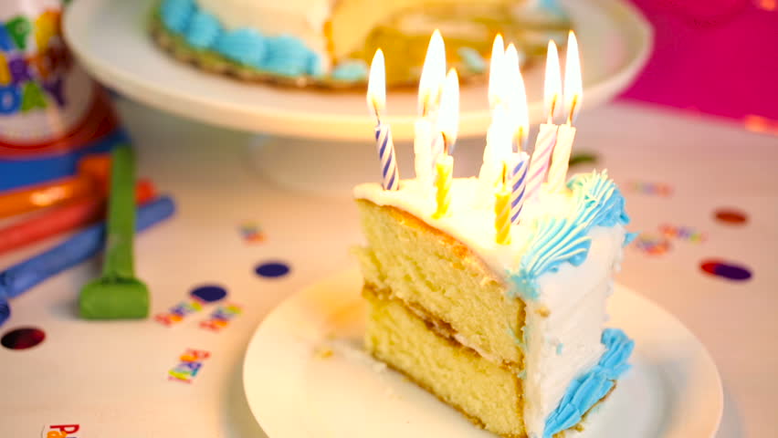 Simple White Birthday Cake Slice White Stock Footage Video 100 Royalty Free Shutterstock