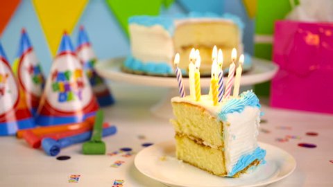 Simple White Birthday Cake Slice White Stock Footage Video 100 Royalty Free Shutterstock