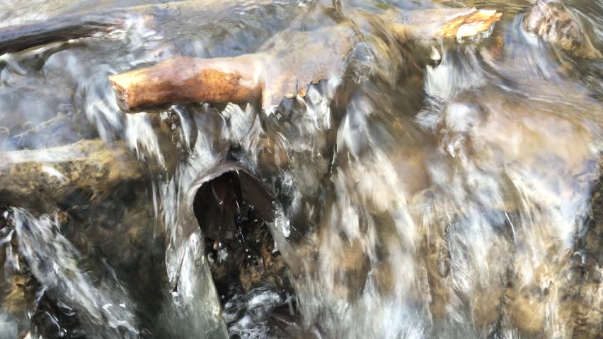Close-up of spring river flow