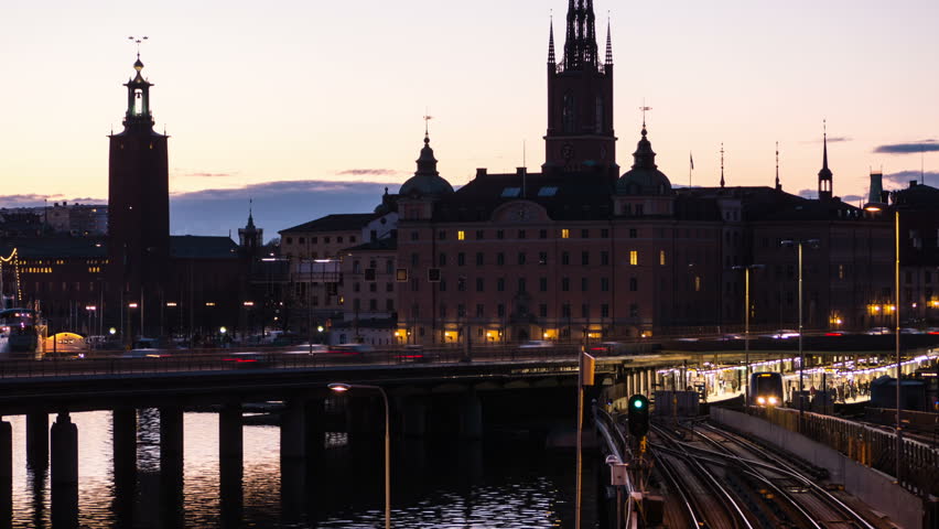 Stockholm city at night 