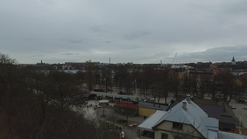 Stockholm city view during cloudy day, Sweden.