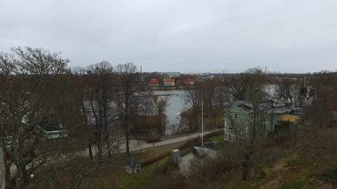 Stockholm city view during cloudy day, Sweden.