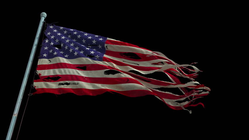 american flag - slow motion torn Stok Videosu (%100 Telifsiz) 15648178 Shut...