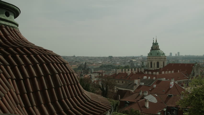 The Red Rooftops of Prague in the Czech Republic.