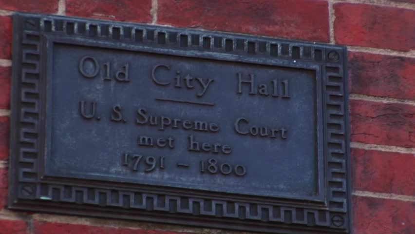As the plaque indicates, this Philadelphia building is known as the Old City Hall and housed the Supreme Court at the end of the 18th century.