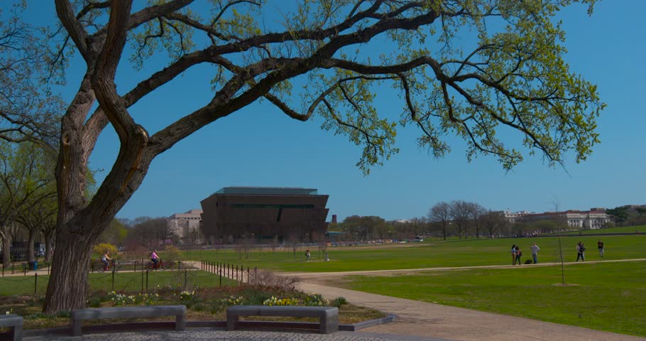 National Museum of African American History and Culture, Washington DC. 4K Wide shot. Use as a digital zoom . Also available in 4K HDR. The building opens in 2016.