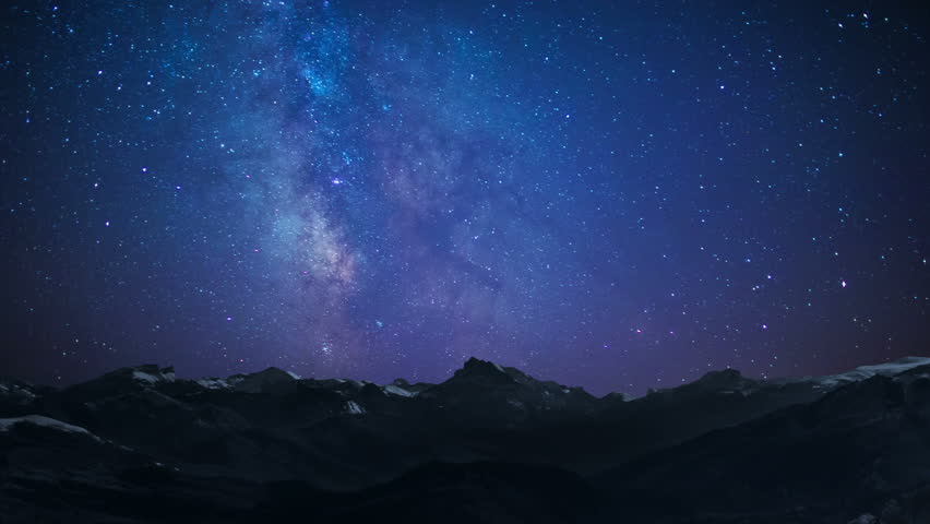 milky way galaxy moving over mountain Stock Footage Video (100% Royalty ...