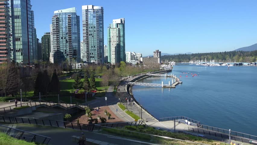 Video of the sea wall near Stanley Park in Vancouver Canada