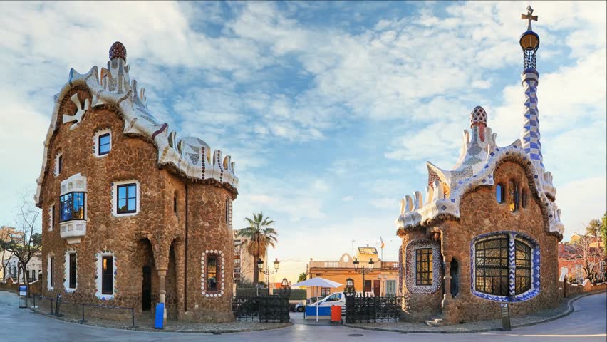 Barcelona, Park Guell, Spain - nobody, Time lapse