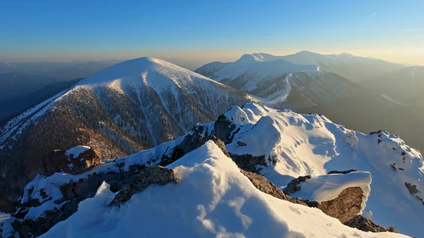 Mountain peak at winter - Roszutec - Slovakia mountain, Time lapse