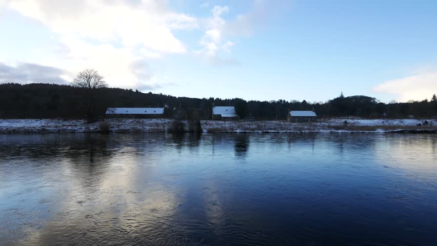 Beautiful River Dee in Winter, Aberdeenshire - Aberdeen Scotland
