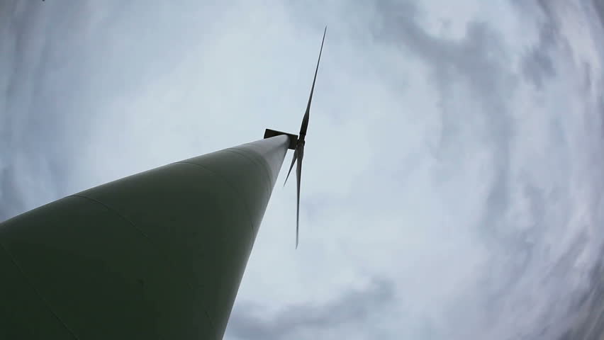 electricity turbine high angel. bottom view