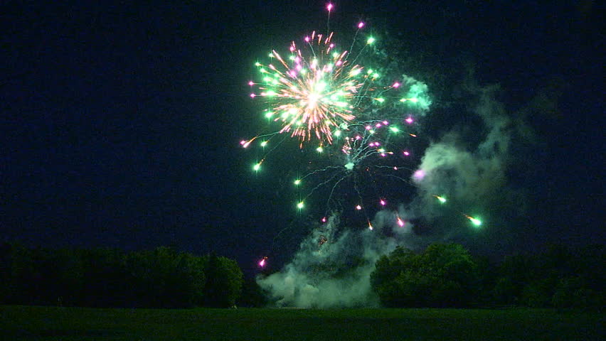 Markham, Ontario, Canada July 2015 Canada day holiday spectacular fireworks display
