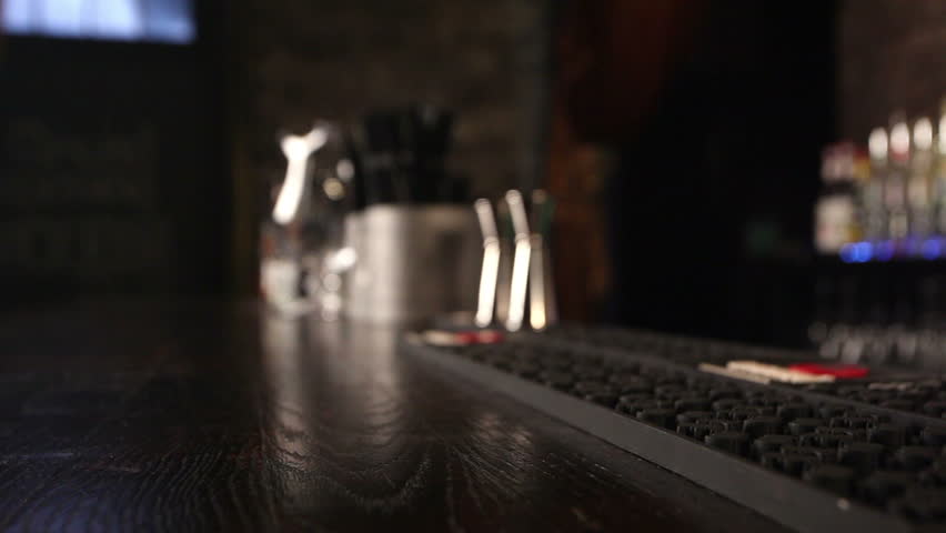 the glass on the bar