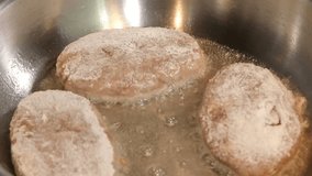 fry patties in a frying pan