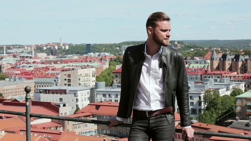 white shirt black leather jacket