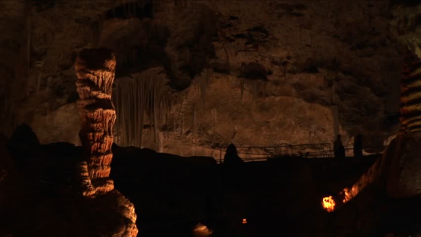 Limestone formations in a cave at Carlsbad Caverns National Park in New Mexico