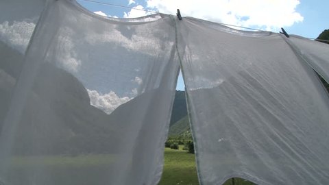 White washing drying on a rope