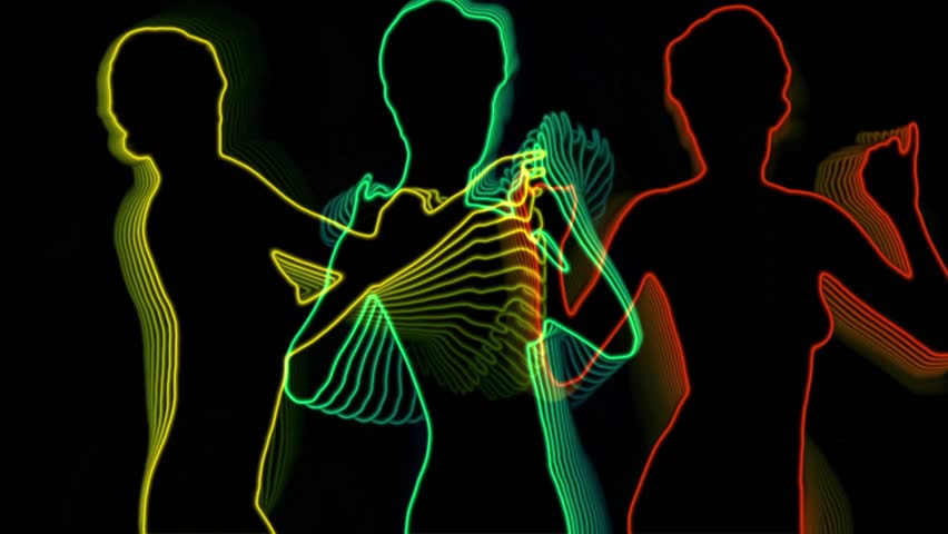 3 Neon Girl Dancers. Stock Footage Video (100% Royalty-free) 1578016