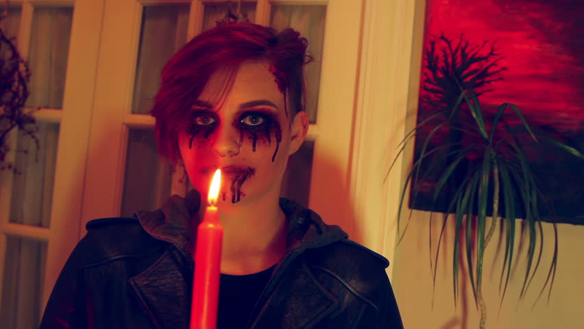 Spooky Halloween concept, painting is mine.

Red painting is my artwork