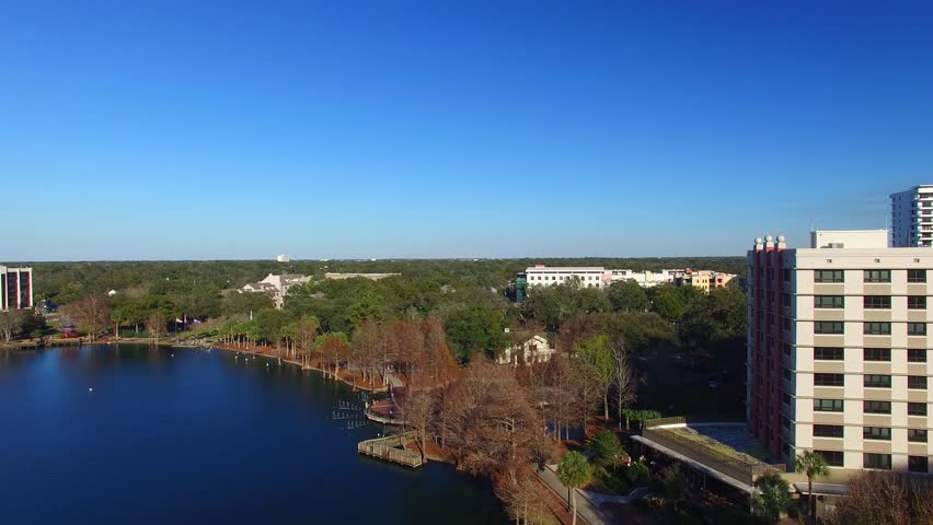 Orlando, Florida. Aerial view of the city from Lake Eola Park.