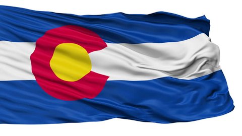 Colorado Flag Isolated Realistic Animation Seamless Loop - 10 Seconds Long