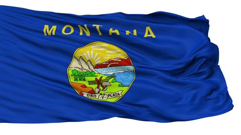 Montana Flag Isolated Realistic Animation Seamless Loop - 10 Seconds Long