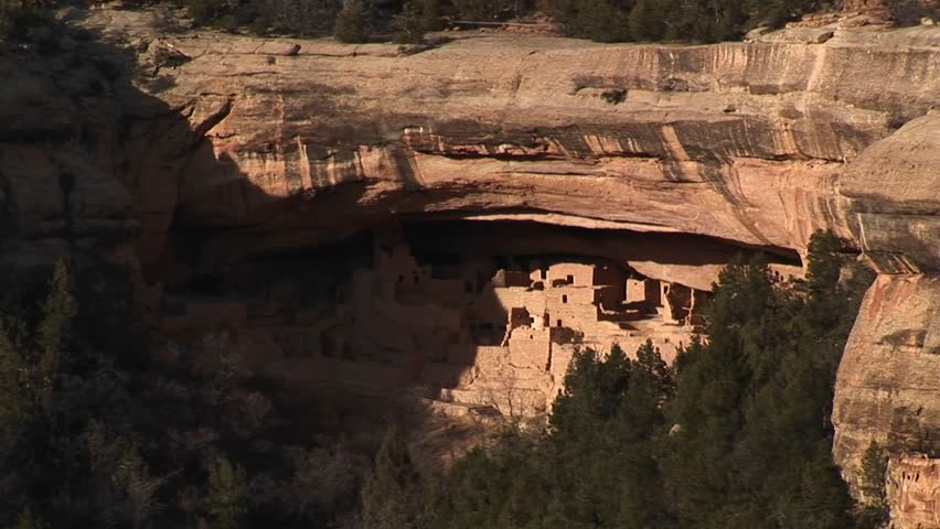 MS - Ruins of Native American cliff dwellings in Mesa Verde National Park