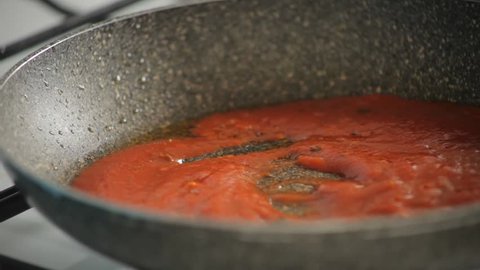 Cooking Meat Tomato Sauce