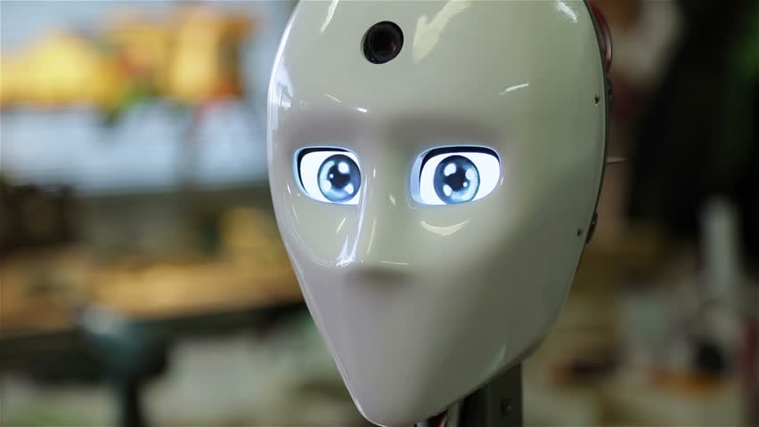 Robot rebooted and saw the world Royalty-Free Stock Footage #15792763