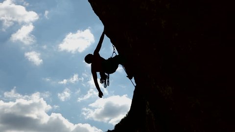 Silhouette of a climber