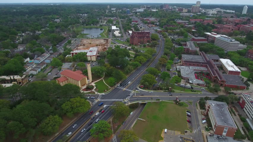 Aerial video of West Tennessee Street at Tallahassee Florida