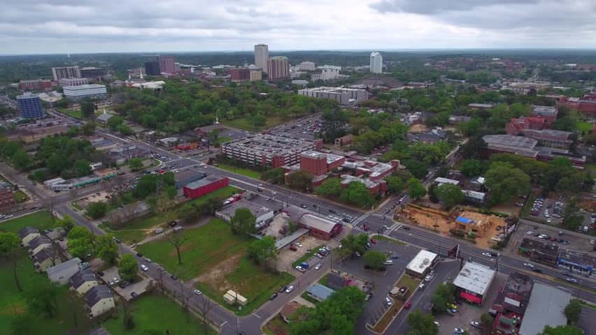 Aerial footage 4k Downtown Tallahassee Florida USA
