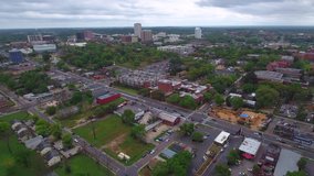 Aerial footage 4k Downtown Tallahassee Florida USA
