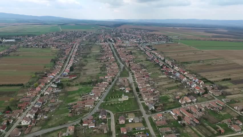 Hungarian village in Nograd county aerial view