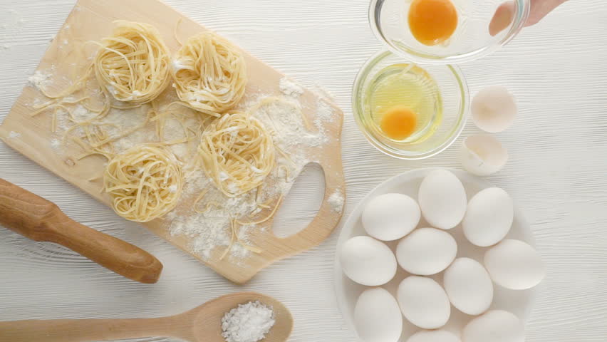 Top view of raw eggs in bowl | Shutterstock HD Video #15809176
