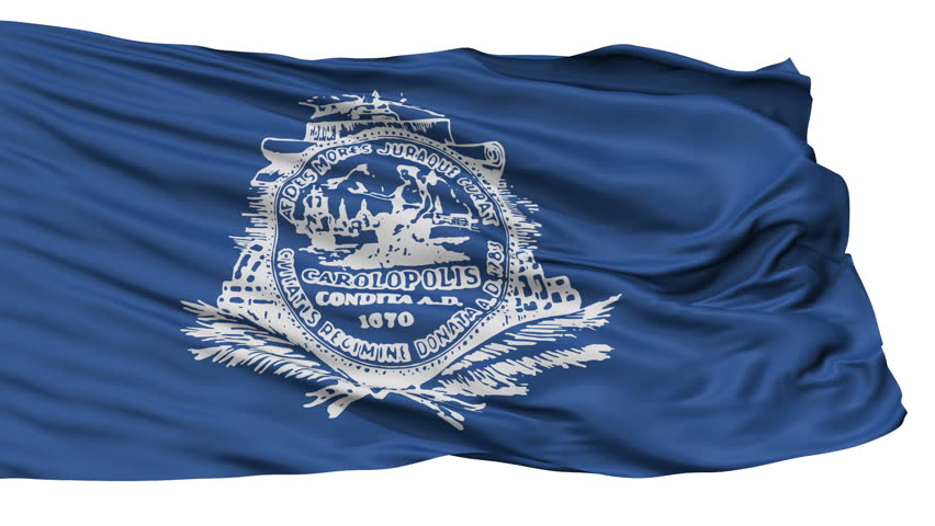 Charleston City Flag Isolated Realistic Animation Seamless Loop - 10 Seconds Long