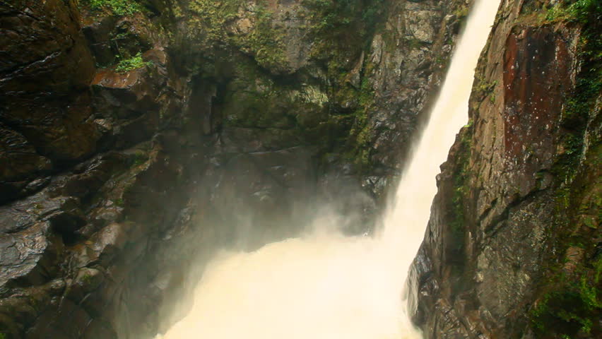 Pailon Del Diablo waterfall in the Tungurahua province, Ecuador