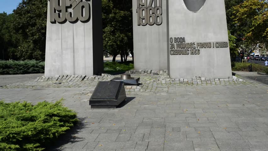 Crosses in Poznan, Poland commemorating the 1956 protests and subsequent Polish protests against the Communist political system.