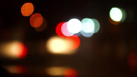 Defocused night traffic lights-Konya
