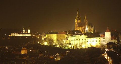 Prague, Czech Republic, night castle, city, Europe